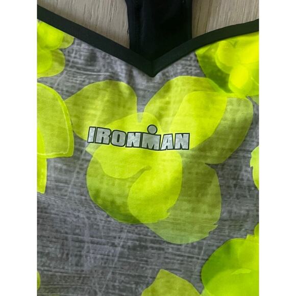 Zoot Ironman top with built in bra yellow and gray triathlon training top - Picture 2 of 5